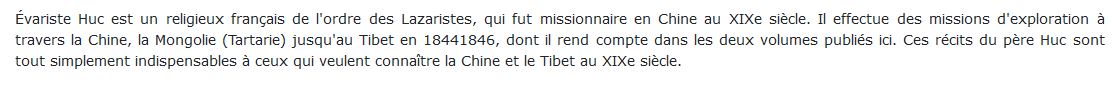 Un essai de Père Huc