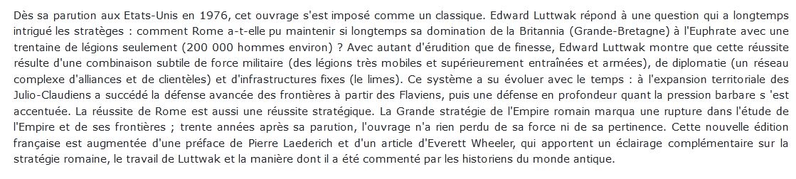 Grande Stratégie De L'empire Romain