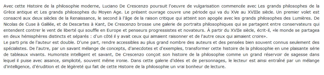 De la fin du Moyen Age à Emmanuel Kant