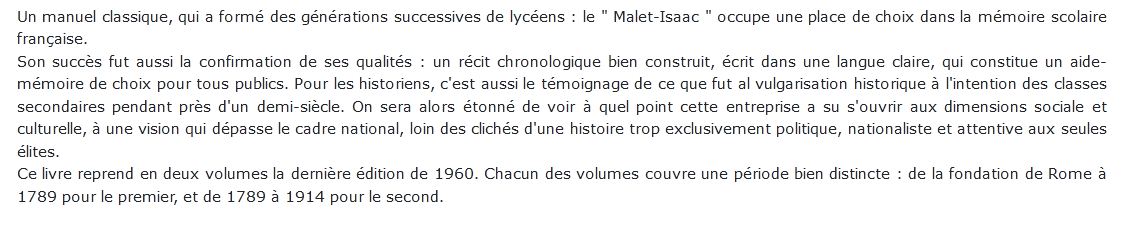 Histoire  Albert Malet, Jules Isaac 