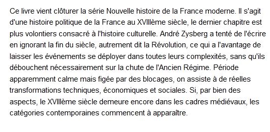  Nouvelle histoire de la France moderne, tome 5 La Monarchie des Lumières (1715-1786) Par André Zysberg 