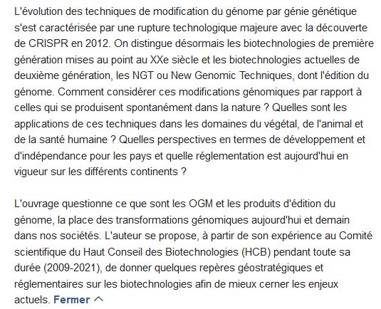 Enjeux biotechnologiques