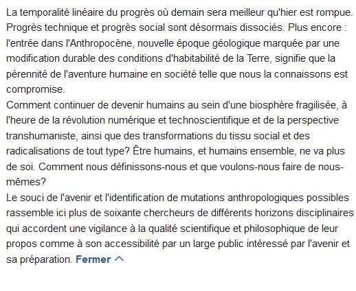  Humains : un dictionnaire d'anthropologie prospective 