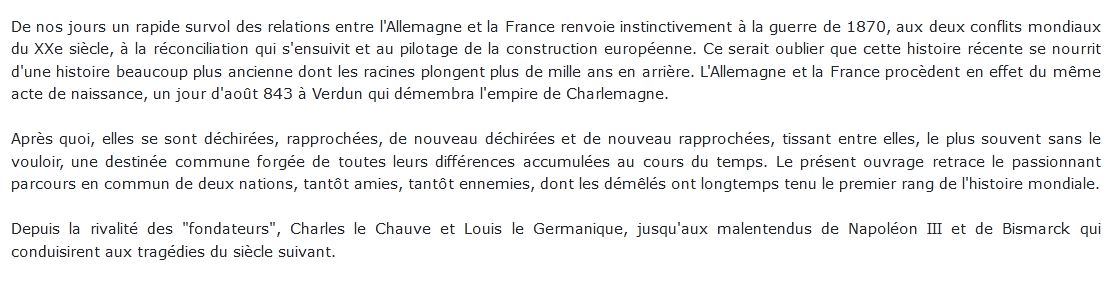 Mille ans de démêlés franco-allemands