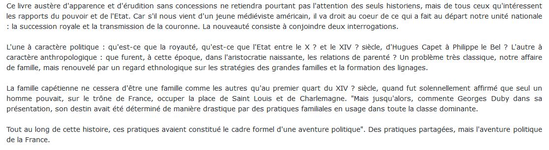 La famille capétienne et l'État