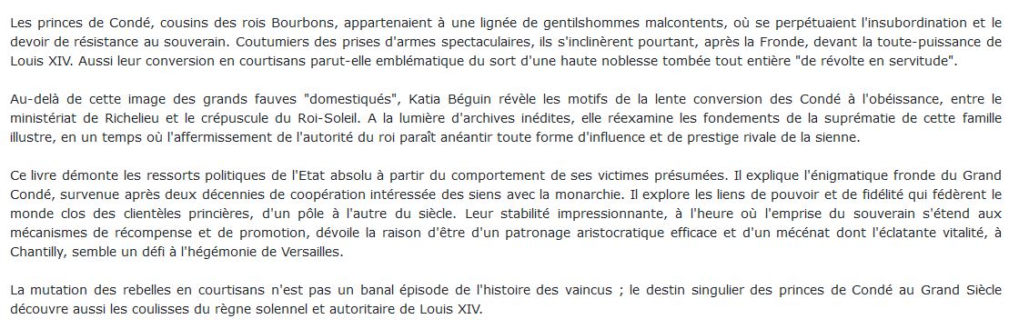 Rebelles, courstisans et mécènes dans la France du grand siècle