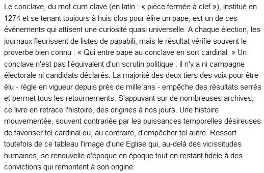  Histoire des conclaves 