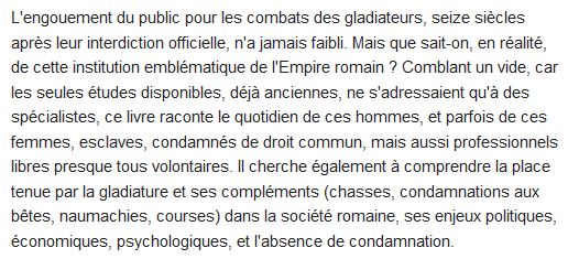  Histoire des gladiateurs 