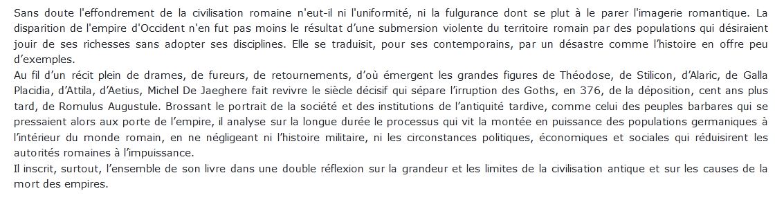 La fin de l'empire romain d'Occident