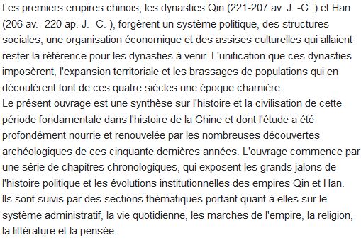 Les dynasties Qin et Han