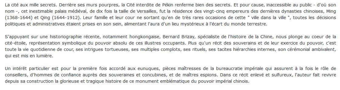 Petite et grande histoire de la Cité interdite