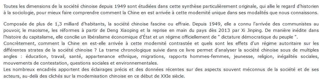 La société chinoise