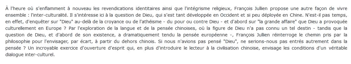 Quand ne se déploie pas l'idée de Dieu