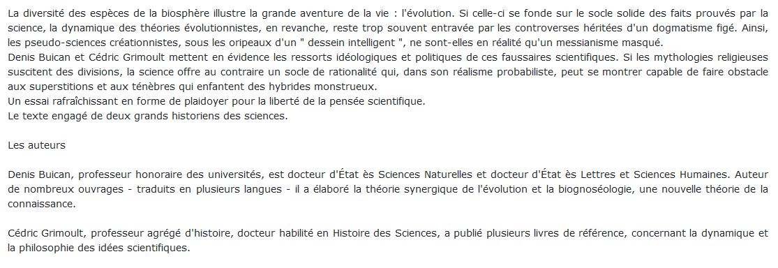 Evolution histoire et controverses