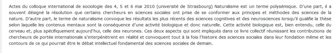 naturalisme dans les sciences sociales