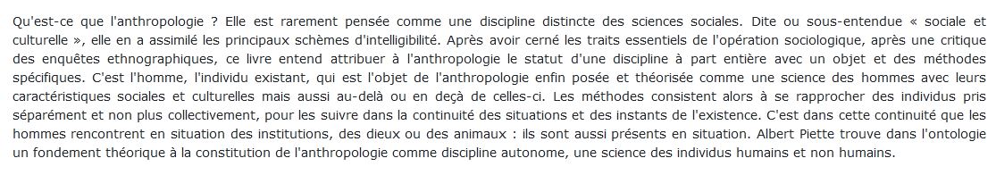 une anthropologie des hommes