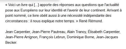  Histoire de l'Europe Par Jean Carpentier, François Lebrun 