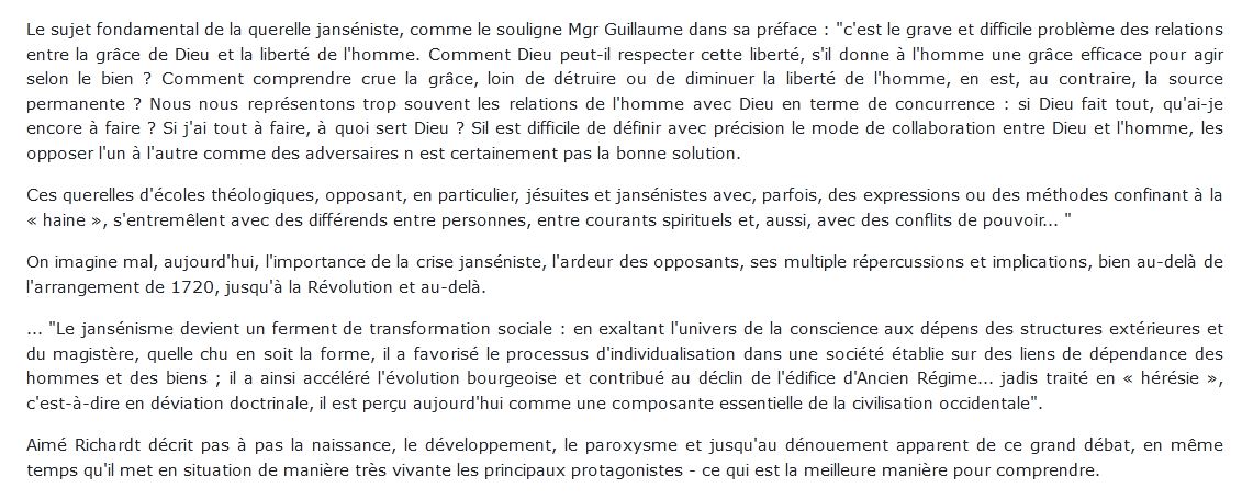 De Jansénius à la mort de Louis XIV