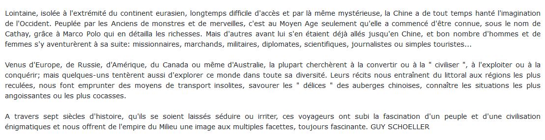 du Moyen Age à la chute de l'empire chinois