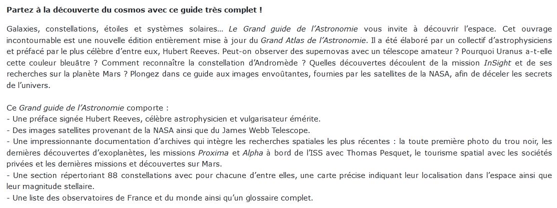 grand guide de l'Astronomie