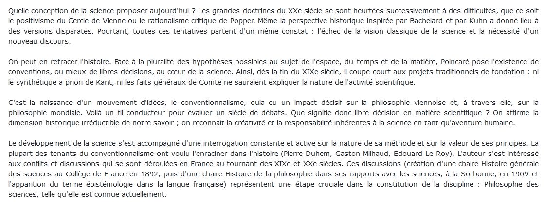 philosophie des sciences