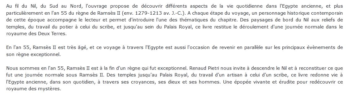 24 heures de la vie sous Ramsès II Renaud Pietri