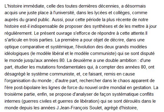 Le monde depuis la fin des années 60 Soulé