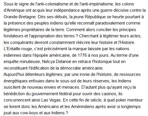 Terres indiennes et democratie americaine 