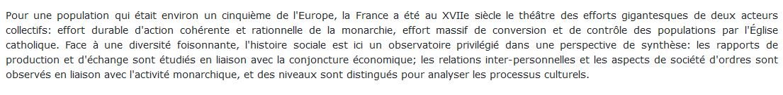 La France au XVIIe siècle -