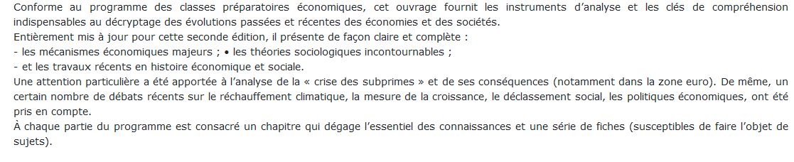 Analyse économique et historique des sociétés contemporaines livre