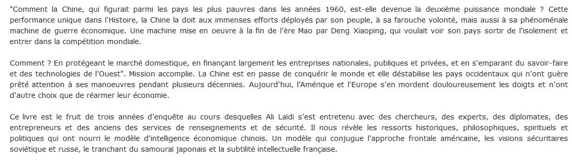 Chine ou le réveil du guerrier économique