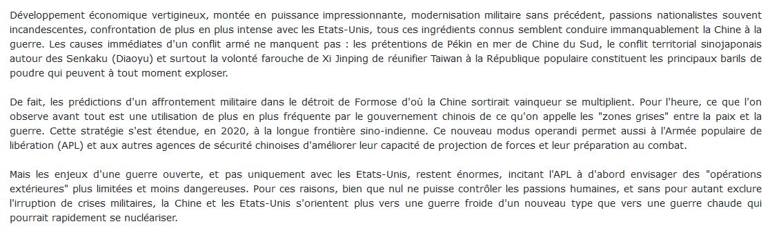 Demain la Chine guerre ou pais