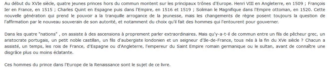 Hommes et femmes de pouvoir de la Renaissance