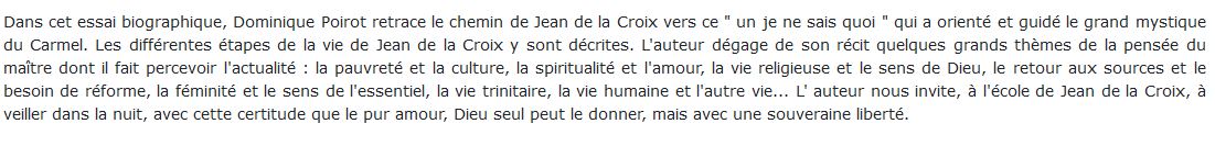 Jean de la Croix biographie