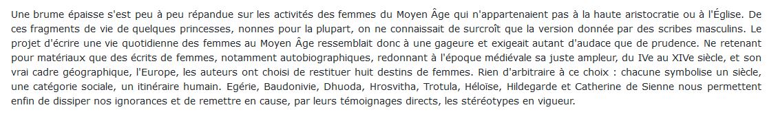 Les Femmes au Moyen Age Par Bertini 