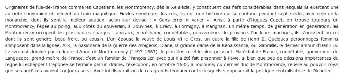 Les Montmorency biographie