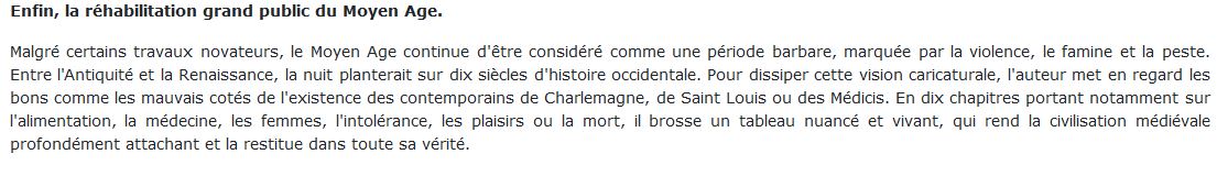  Moyen Age, Ombres et lumières