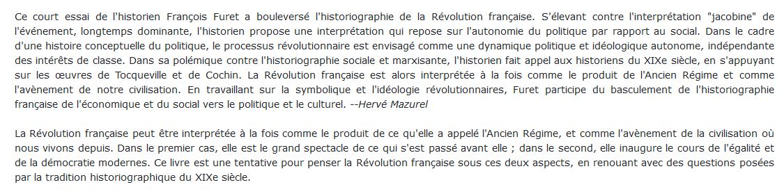 Penser la Révolution française furet