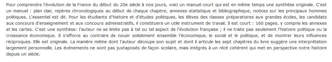 Petite histoire de la France au 20e siècle