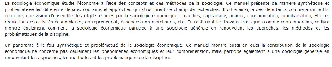 Sociologie économique