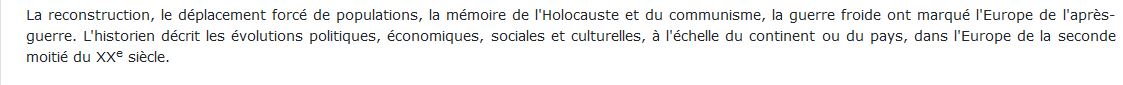 Une histoire de l'Europe depuis 1945