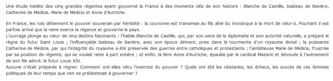 reines qui ont gouverné la France