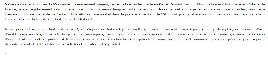 Études de psychologie historique grecs