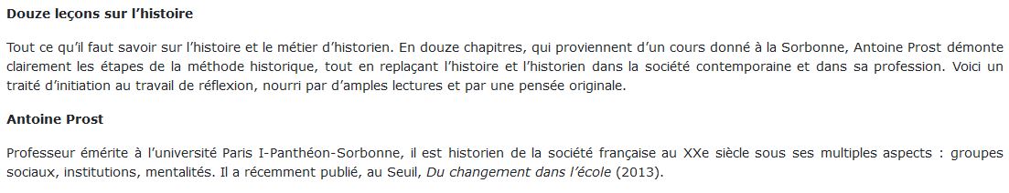 12 leçons sur l'histoire