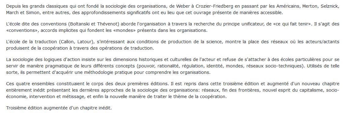 approches sociologiques des organisations