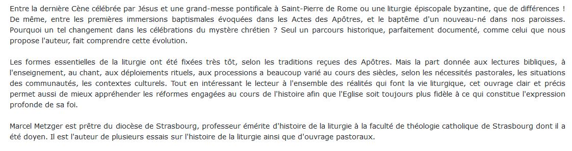 liturgie dans l'histoire