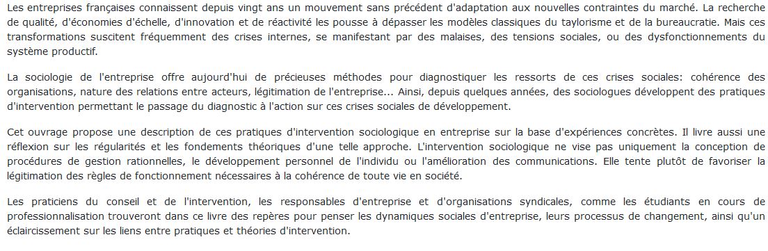 sociologie entreprise