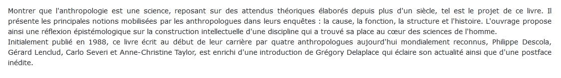 idées de l’anthropologie