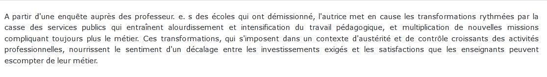 De la vocation au désenchantement